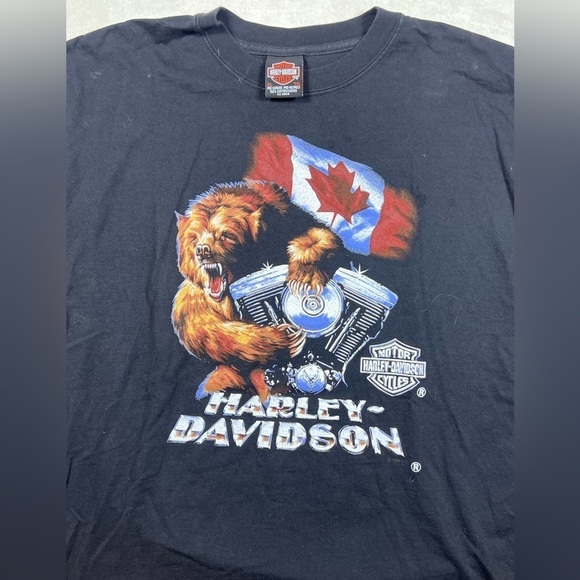 Harley Davidson Vintage Made in Canada Steve Drane 1996/2001 Insane Print Shirt - Picture 2 of 11